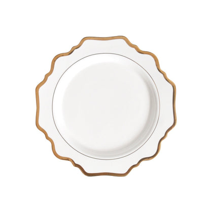 Household White Gold Sunflower Dinner Plate