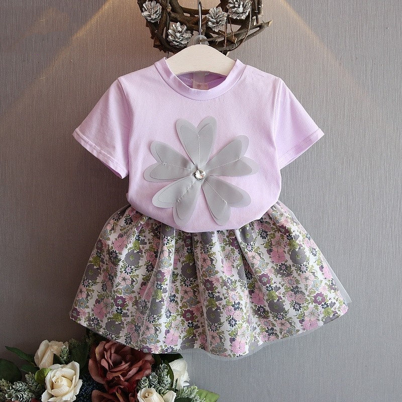 Summer T-Shirt and Skirt Clothing Set