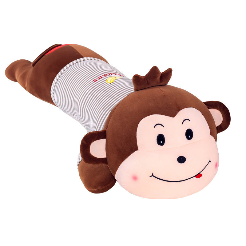 Lying Down Soft Down Cotton Striped Monkey Doll
