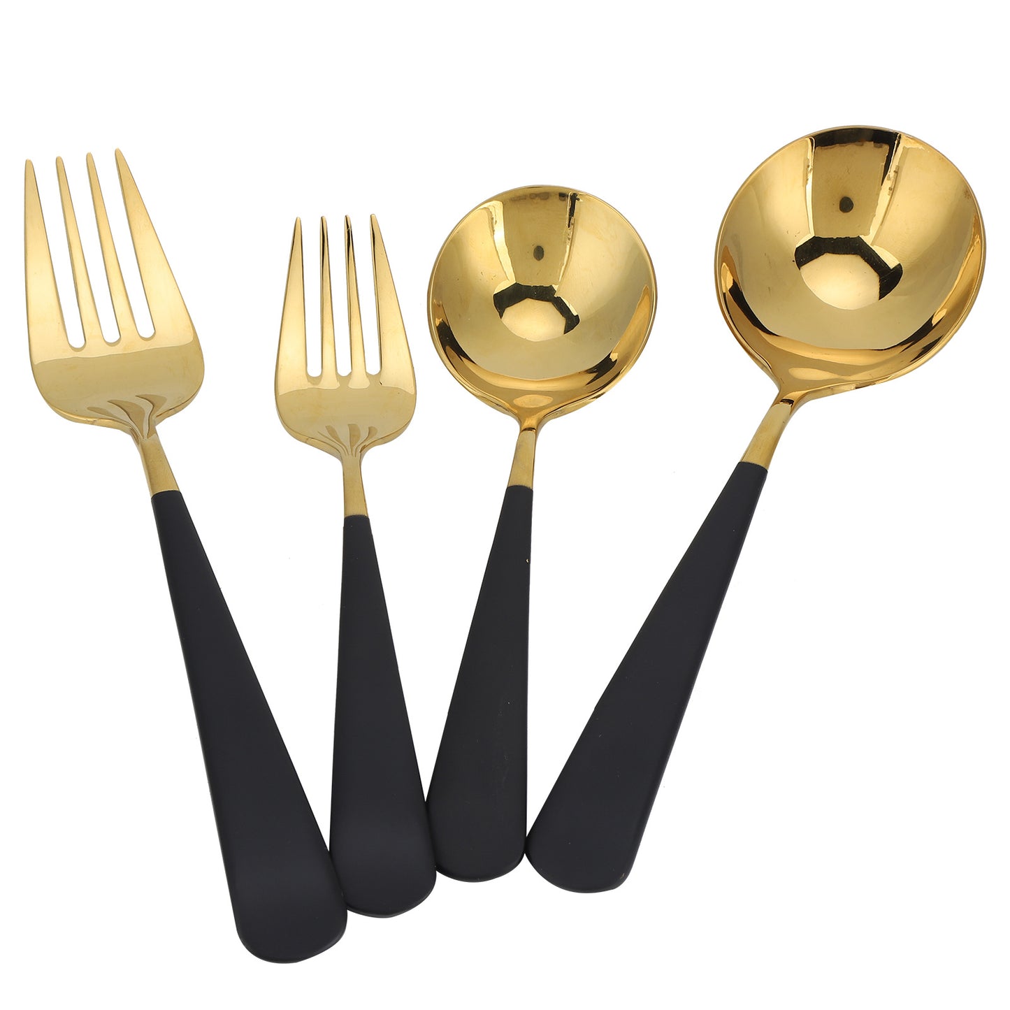 Stainless Steel Cutlery Set Dinner Spoons Fork Dinnerware Tableware Flatware Sets for PartiesBlack Gold