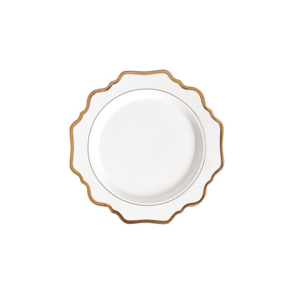 Household White Gold Sunflower Dinner Plate